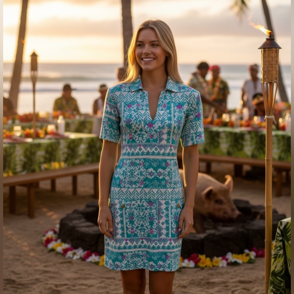 Tori Richard Honolulu Jaxon Geo Print Dress